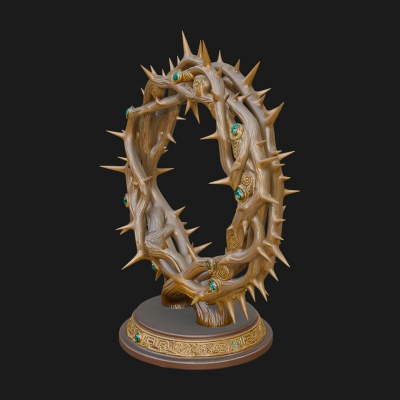 Crown of Thorns Stand Model Design 3 3D Print Model