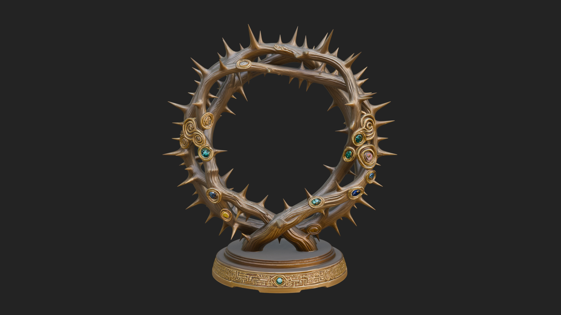 Crown of Thorns Stand Model Design 4 3D Print Model 3D Model