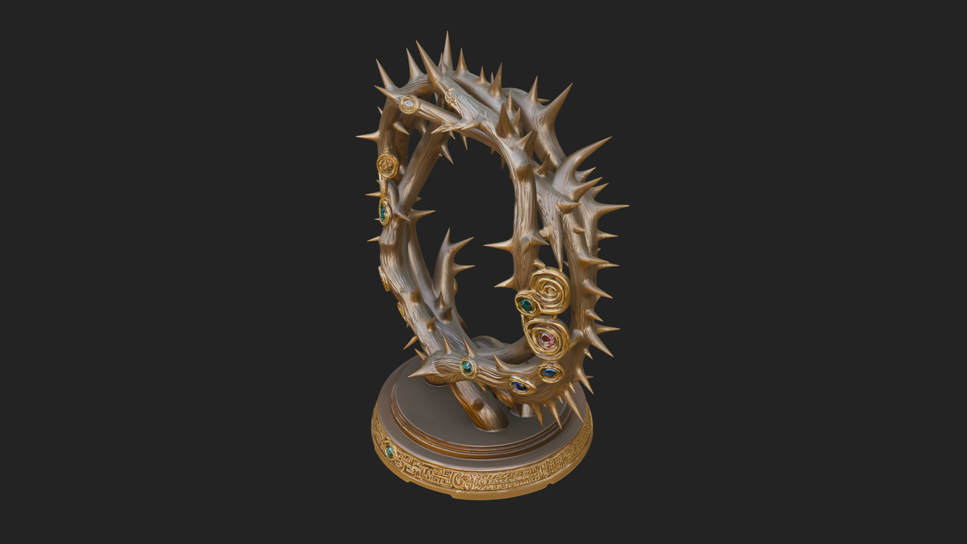 Crown of Thorns Stand Model Design 4 3D Print Model 3D Model
