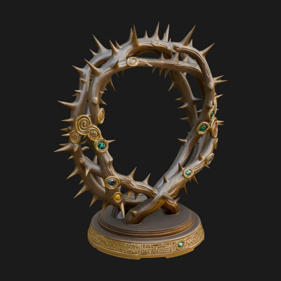 Crown of Thorns Stand Model Design 4 3D Print Model