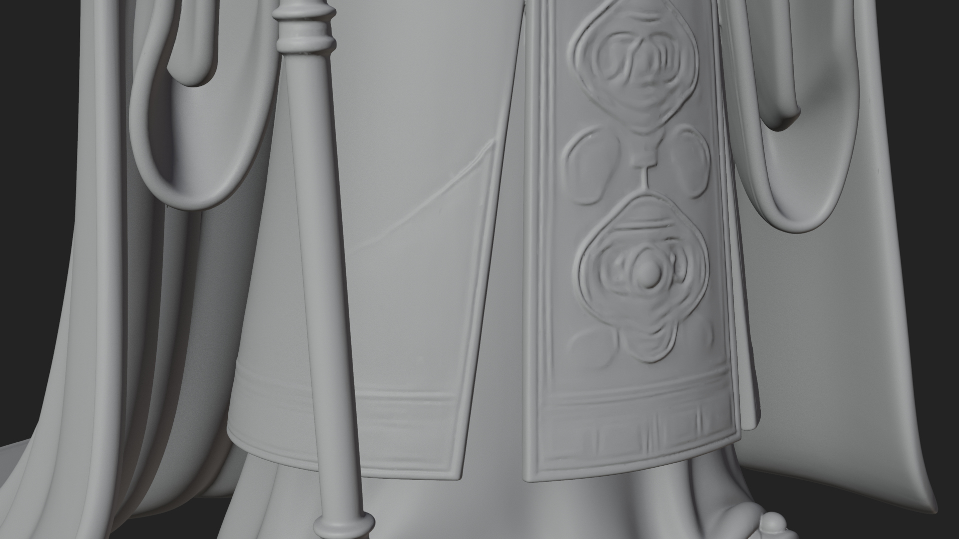 Crowned Bearded King Statue Design 11 3D Print Model 3D Model