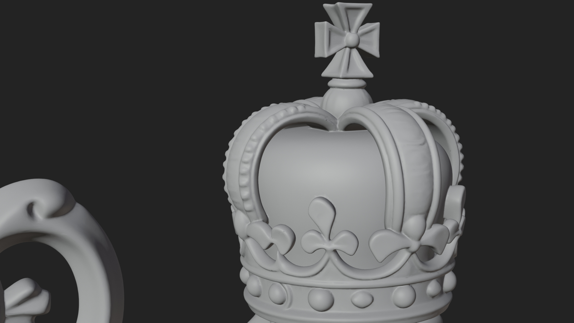 Crowned Bearded King Statue Design 13 3D Print Model 3D Model