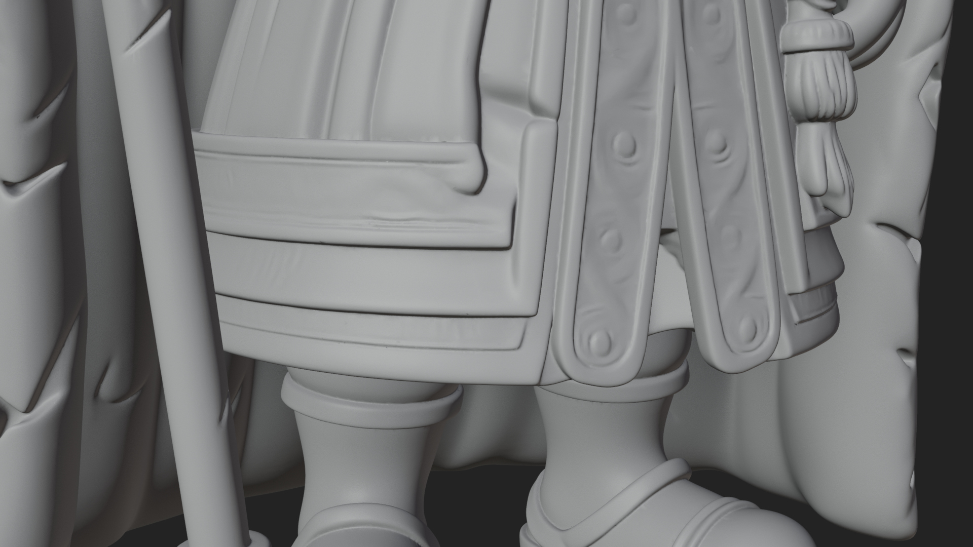 Crowned Bearded King Statue Design 13 3D Print Model 3D Model