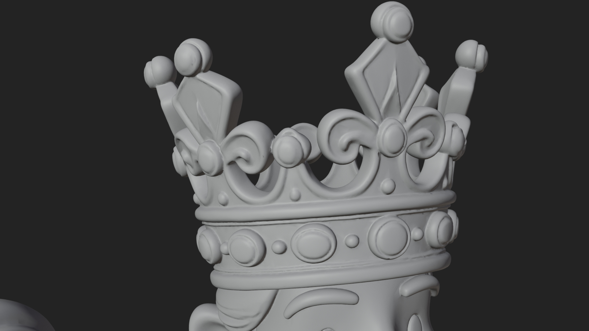 Crowned Bearded King Statue Design 14 3D Print Model 3D Model