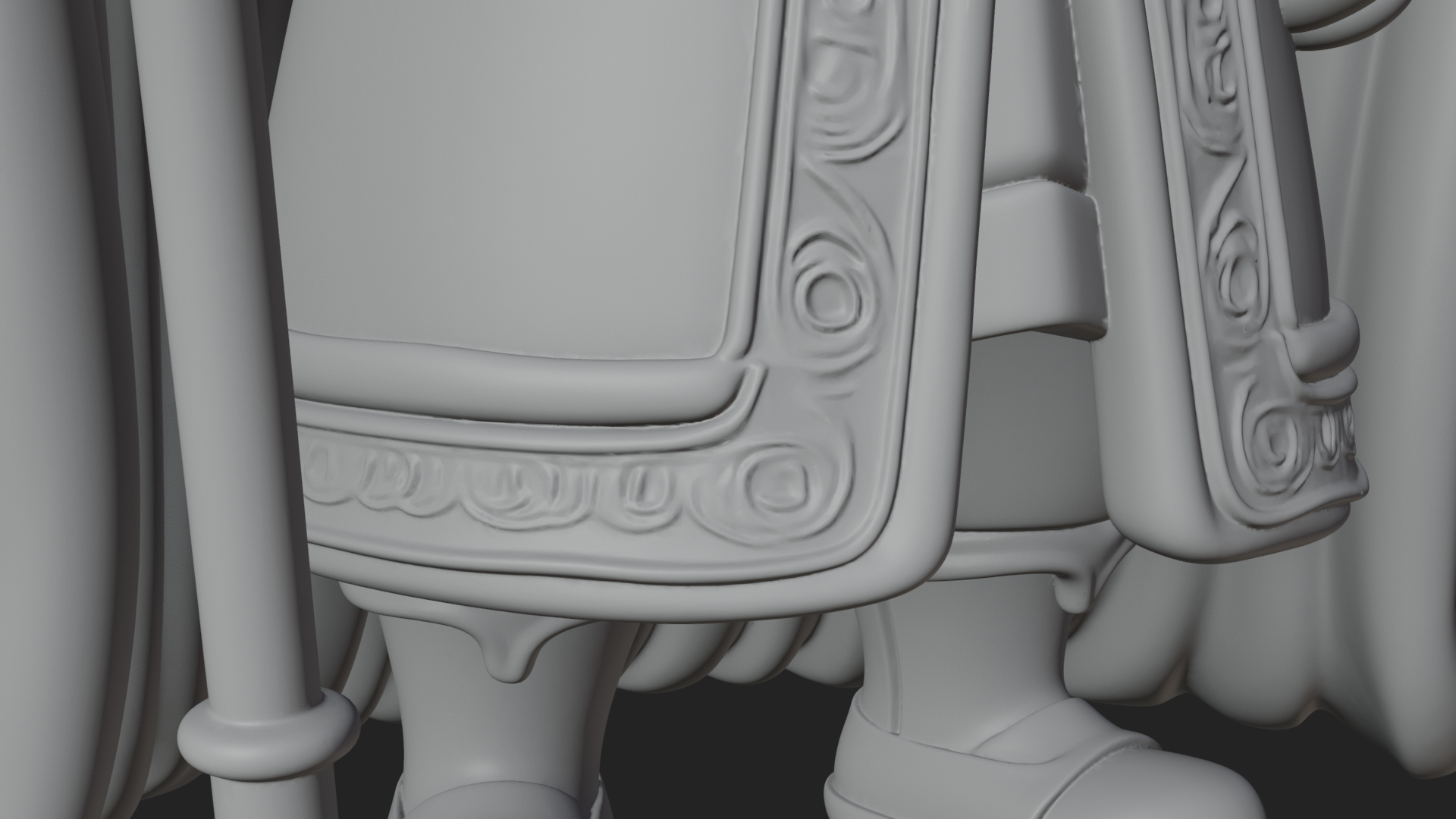 Crowned Bearded King Statue Design 14 3D Print Model 3D Model