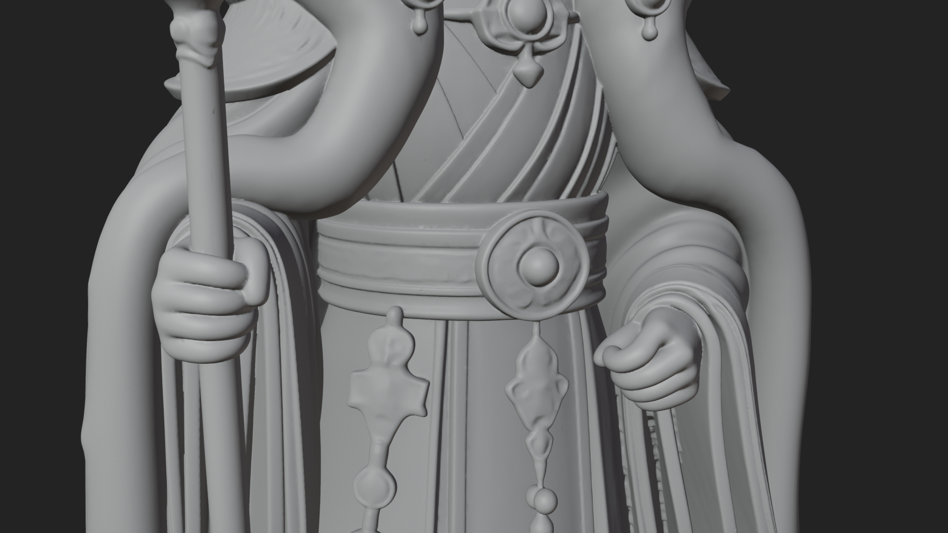 Crowned Bearded King Statue Design 15 3D Print Model 3D Model