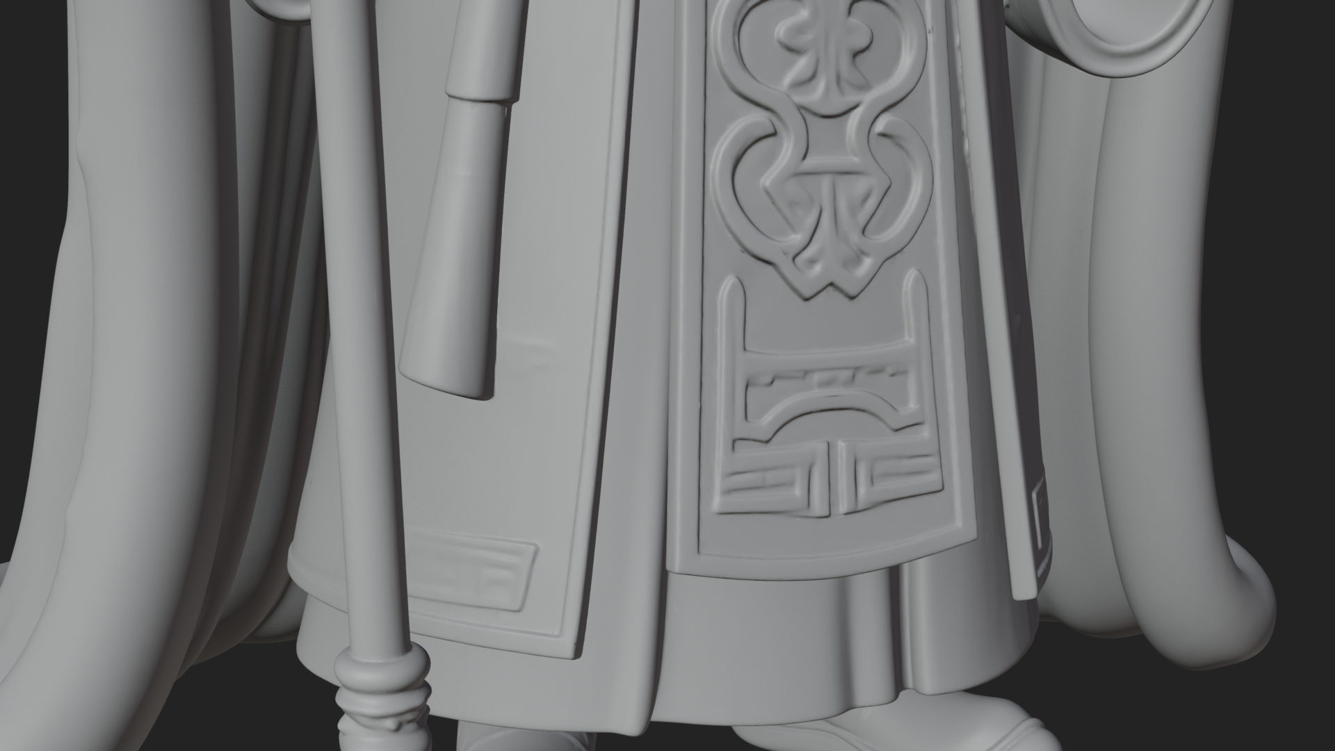 Crowned Bearded King Statue Design 15 3D Print Model 3D Model