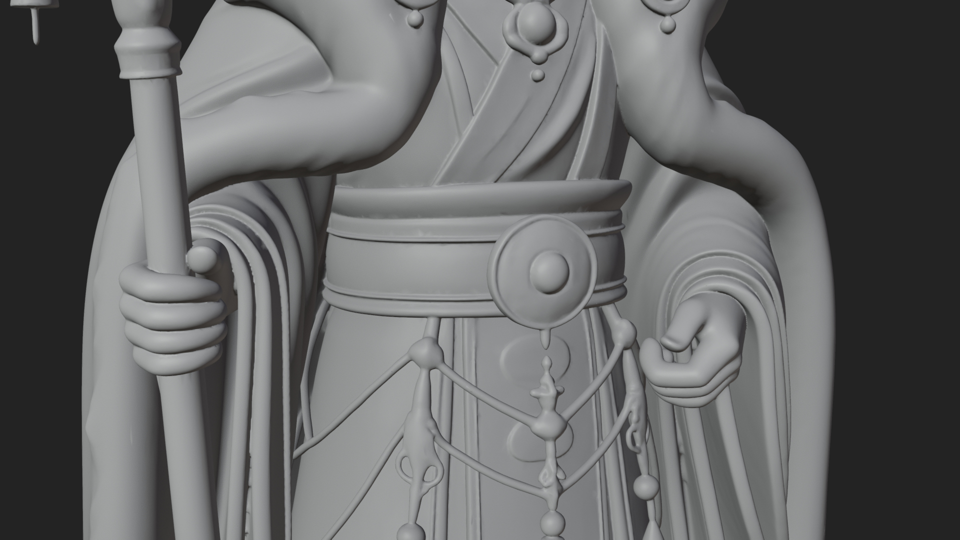 Crowned Bearded King Statue Design 17 3D Print Model 3D Model