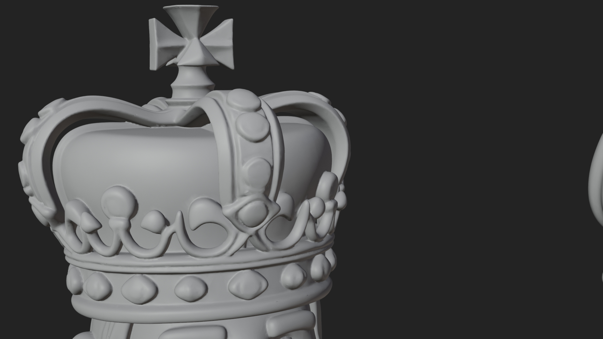 Crowned Bearded King Statue Design 18 3D Print Model 3D Model