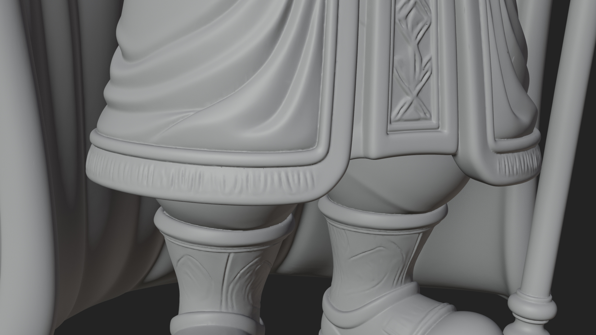 Crowned Bearded King Statue Design 18 3D Print Model 3D Model