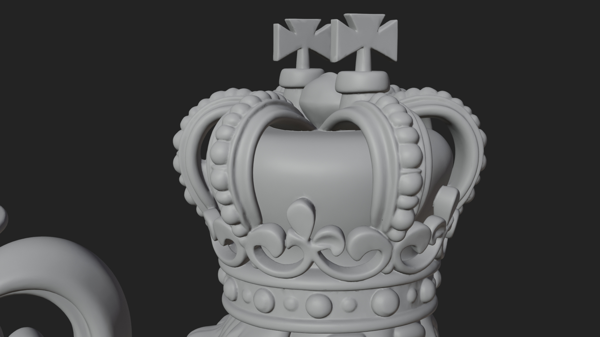 Crowned Bearded King Statue Design 20 3D Print Model 3D Model
