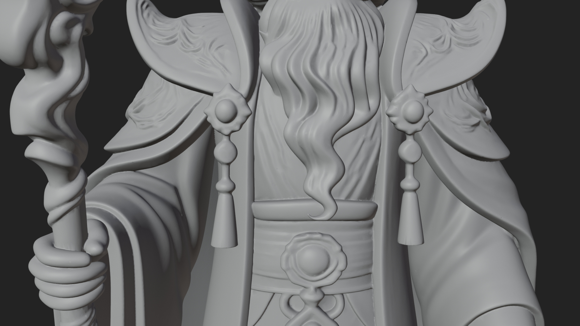 Crowned Bearded King Statue Design 21 3D Print Model 3D Model