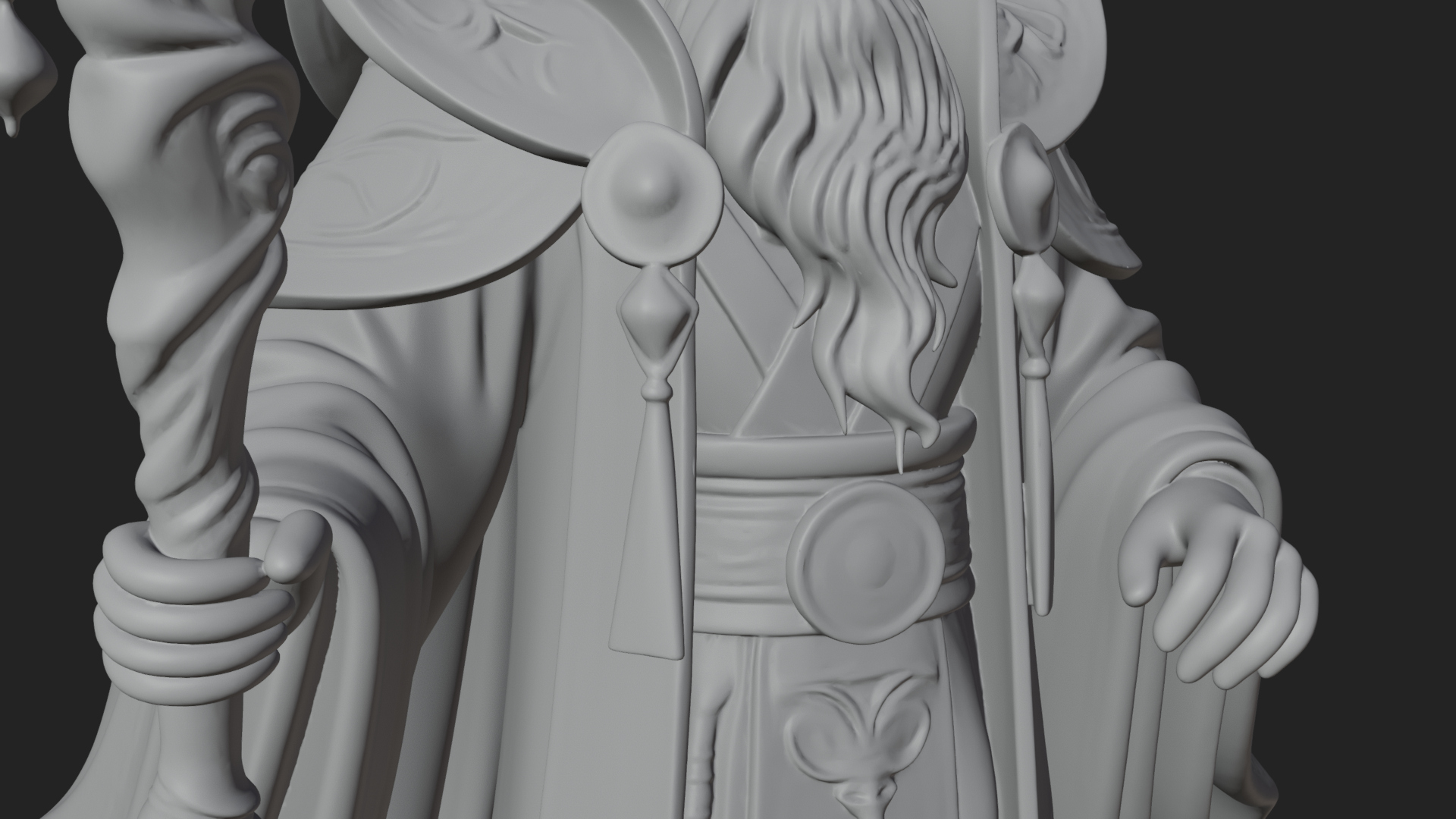 Crowned Bearded King Statue Design 22 3d Print Model 3D Model