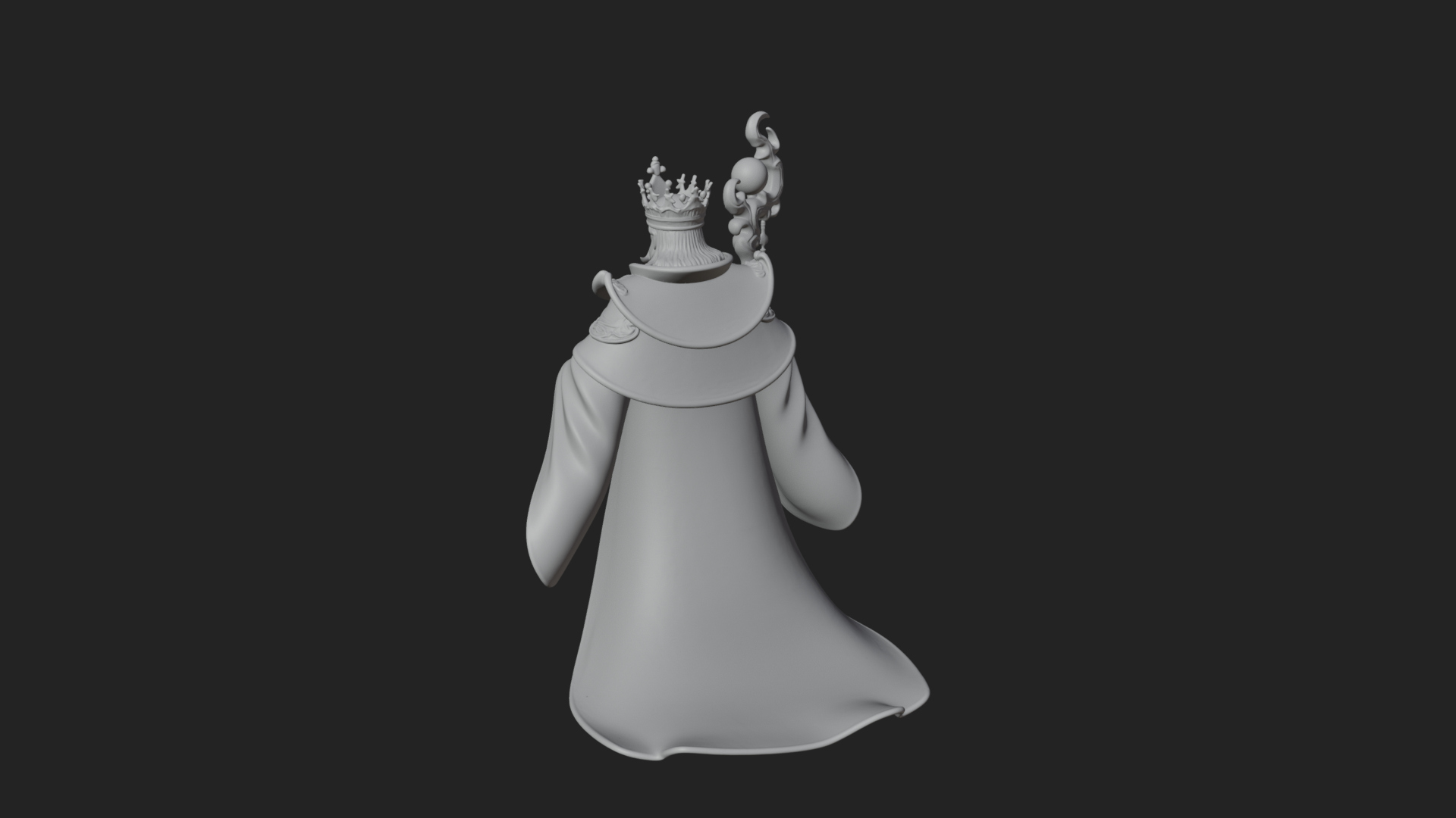 Crowned Bearded King Statue Design 23 3D Print Model 3D Model