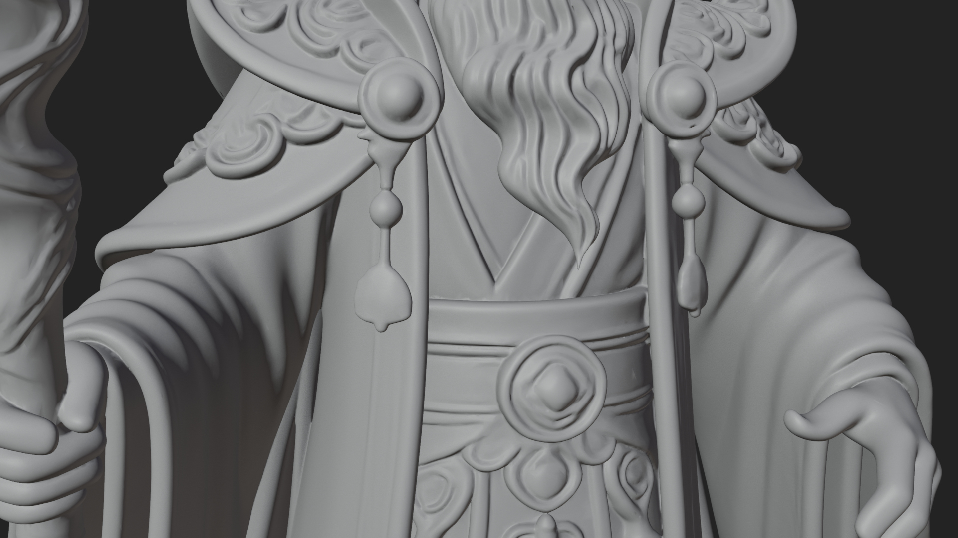 Crowned Bearded King Statue Design 23 3D Print Model 3D Model