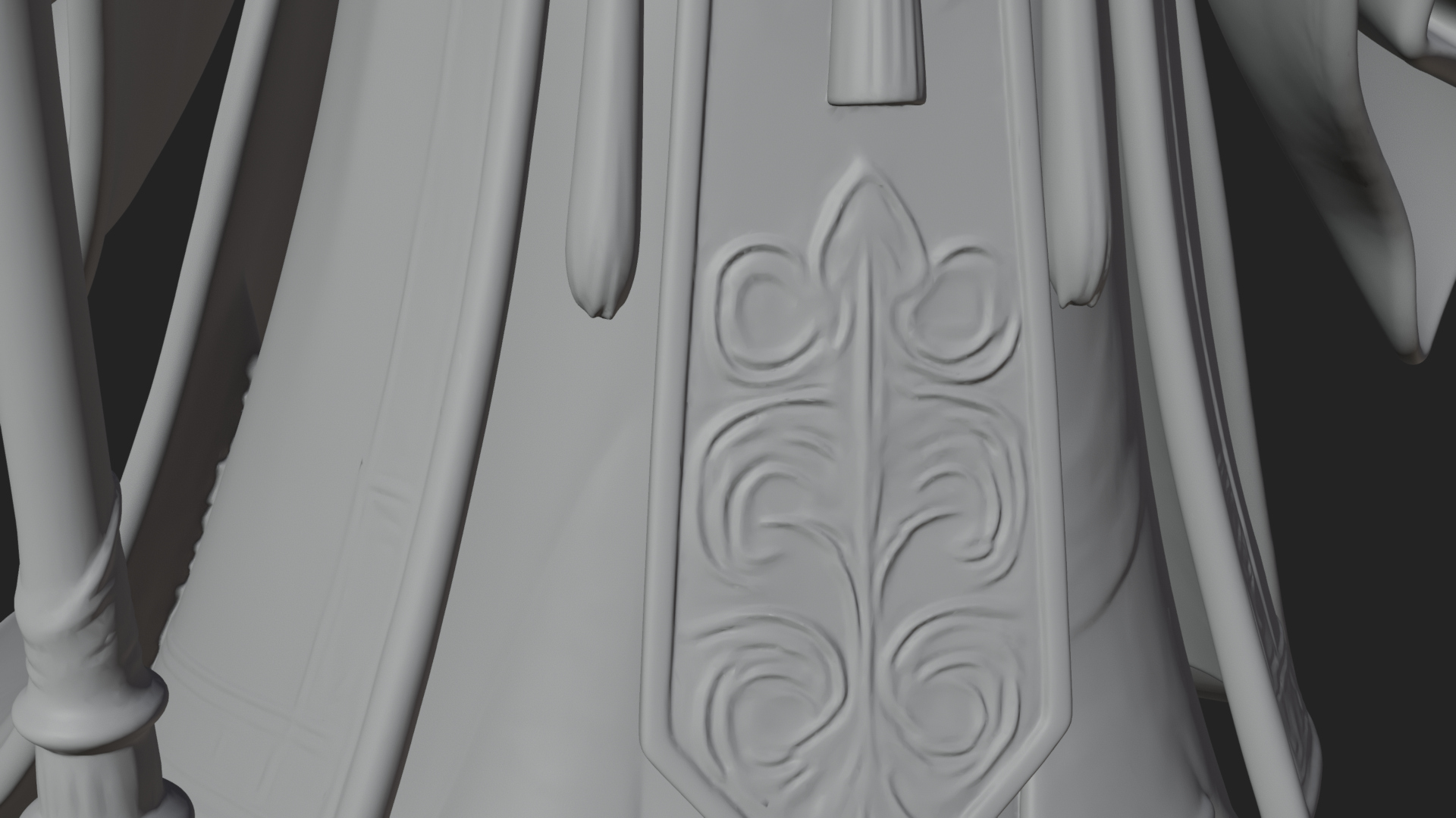 Crowned Bearded King Statue Design 23 3D Print Model 3D Model