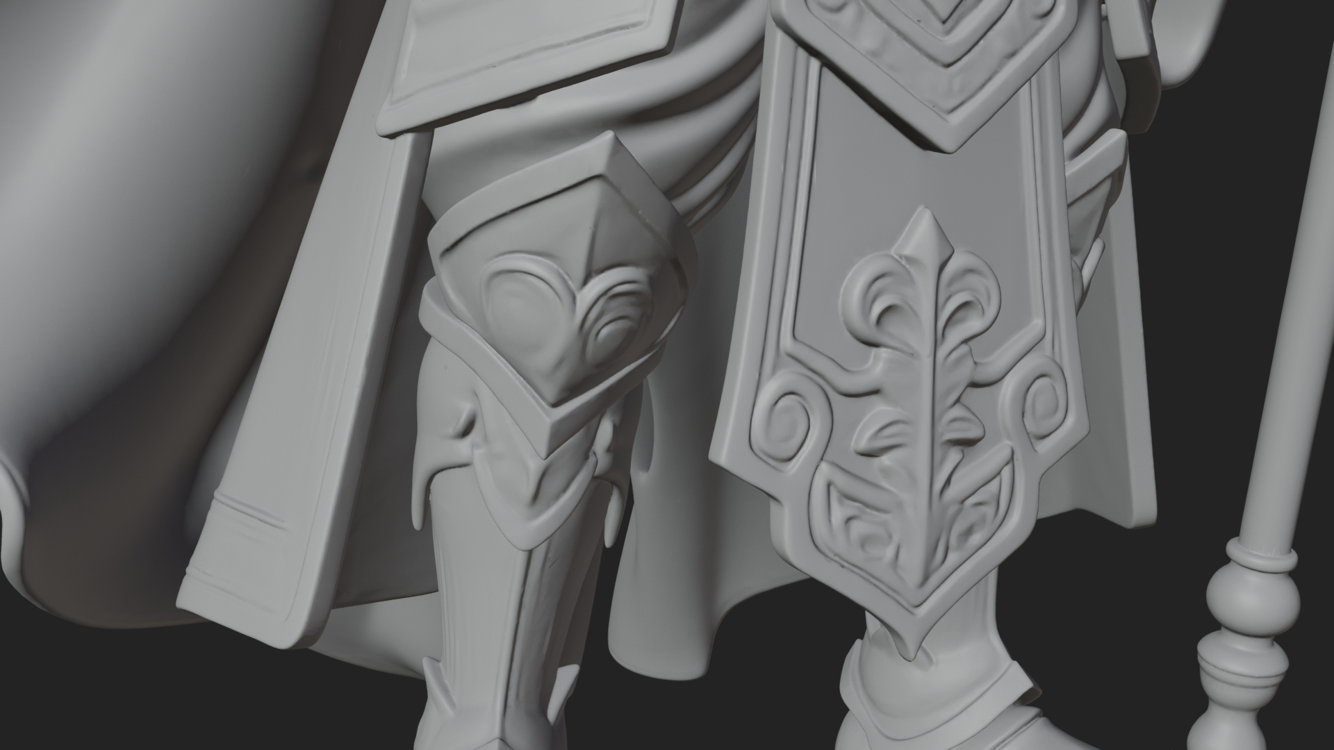Crowned Bearded King Statue Design 24 3D Print Model 3D Model