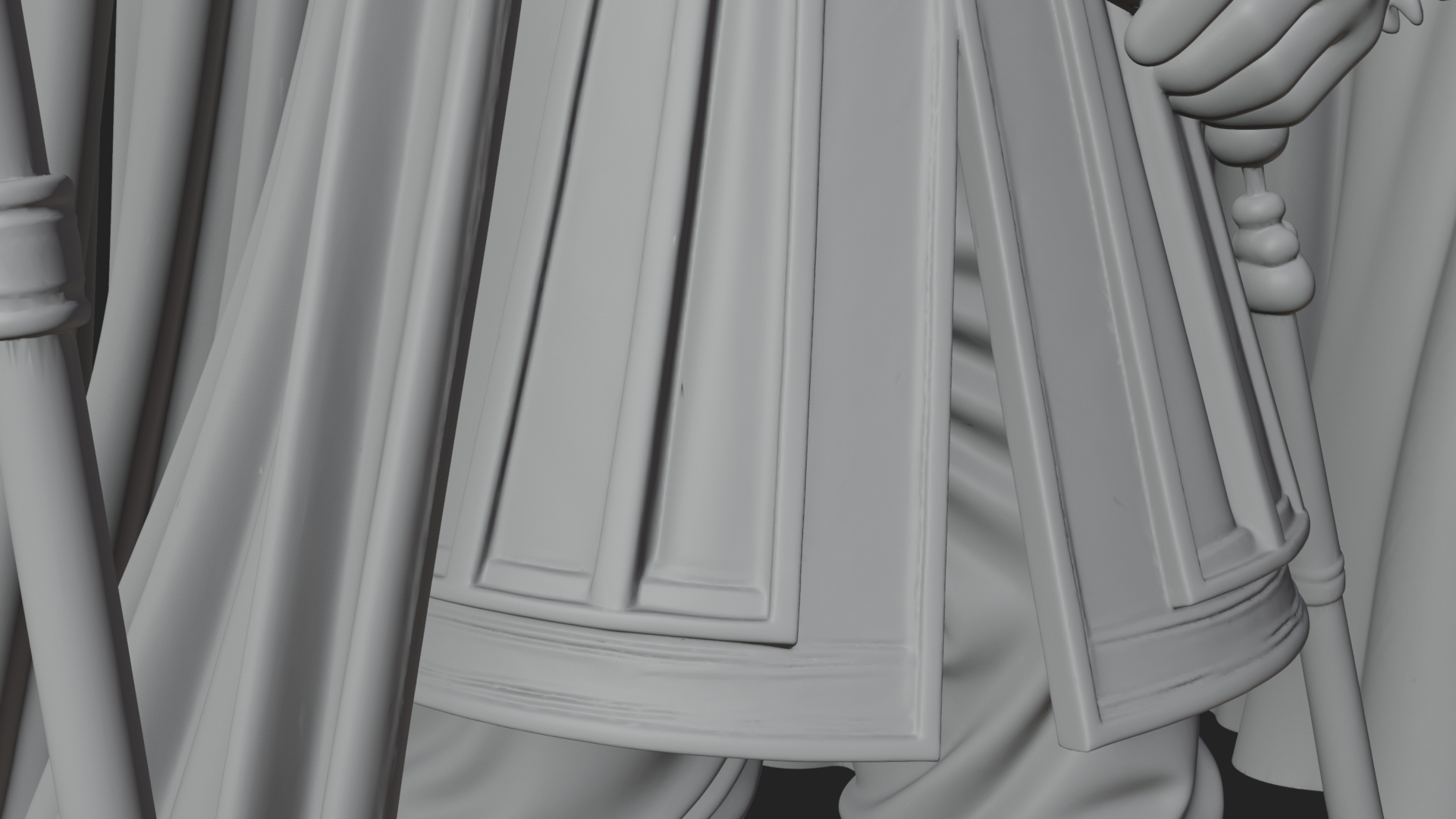 Crowned Bearded King Statue Design 9 3D Print Model 3D Model