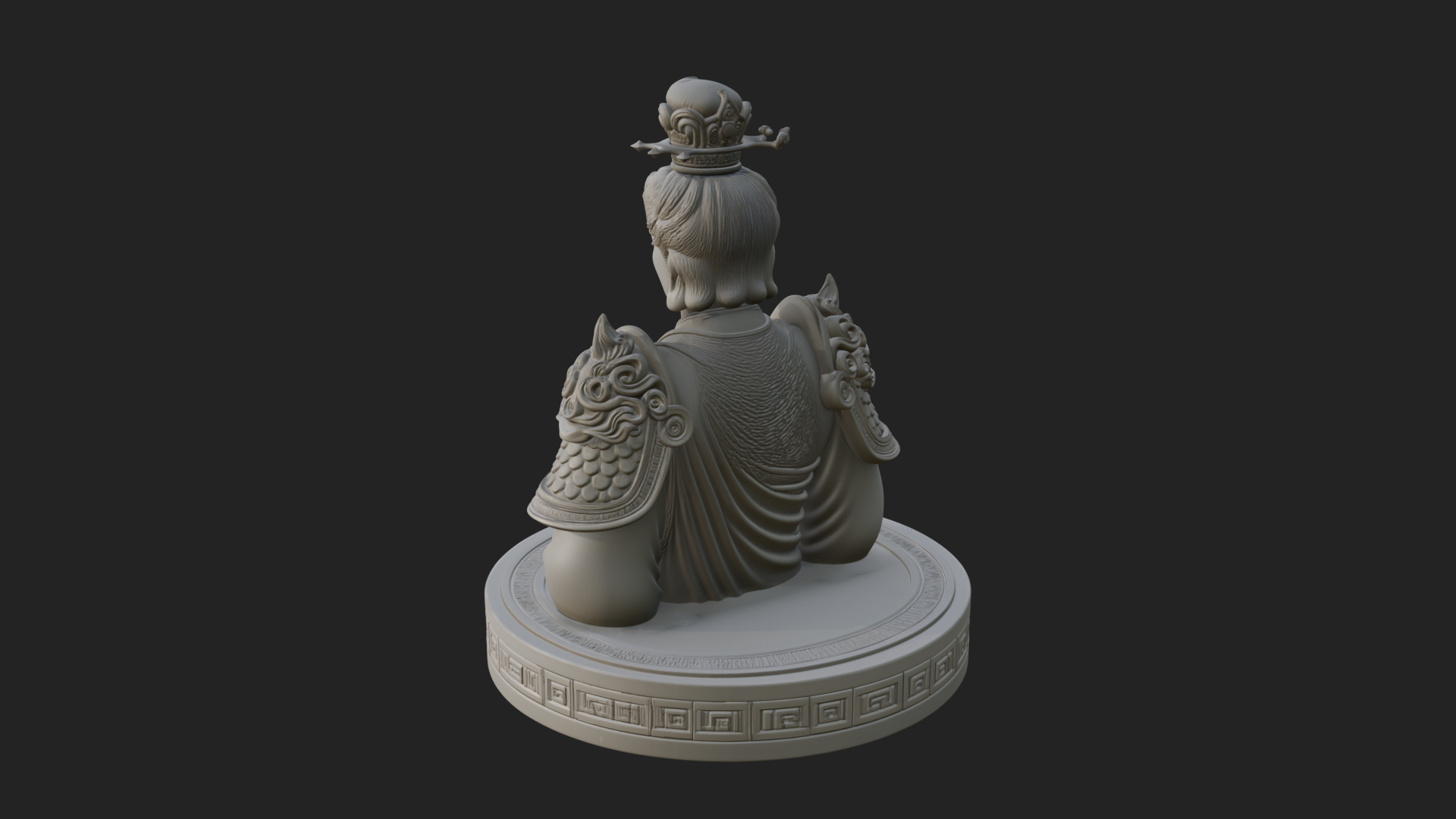 Crowned Bodhisattva Bust Statue Design 1 3D Print Model 3D Model