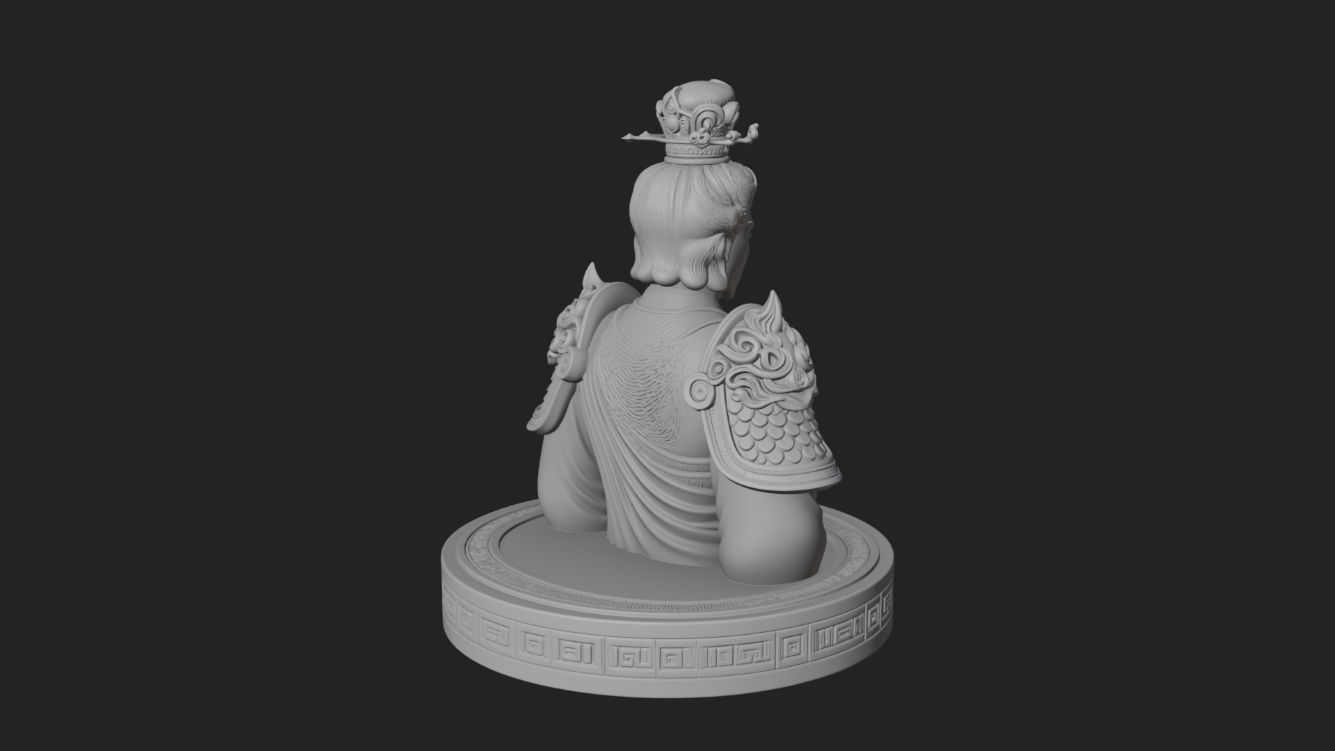 Crowned Bodhisattva Bust Statue Design 1 3D Print Model 3D Model