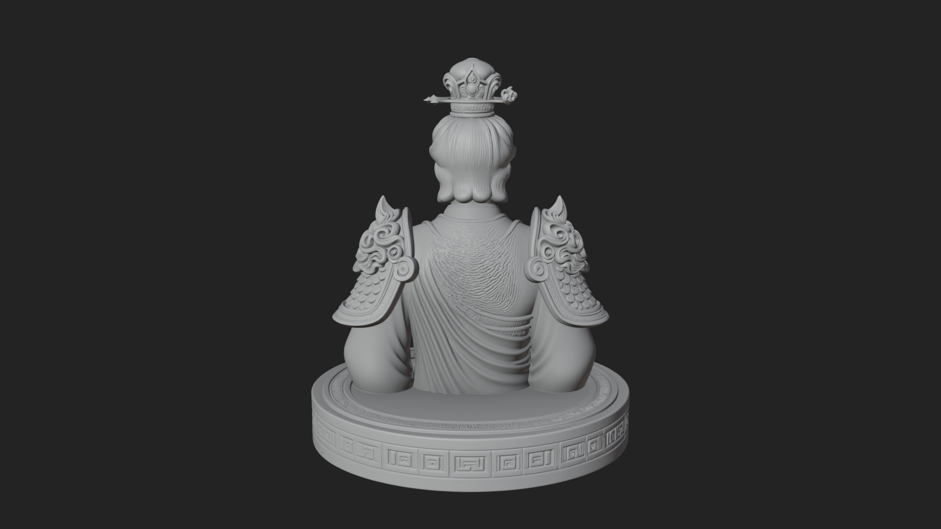 Crowned Bodhisattva Bust Statue Design 1 3D Print Model 3D Model