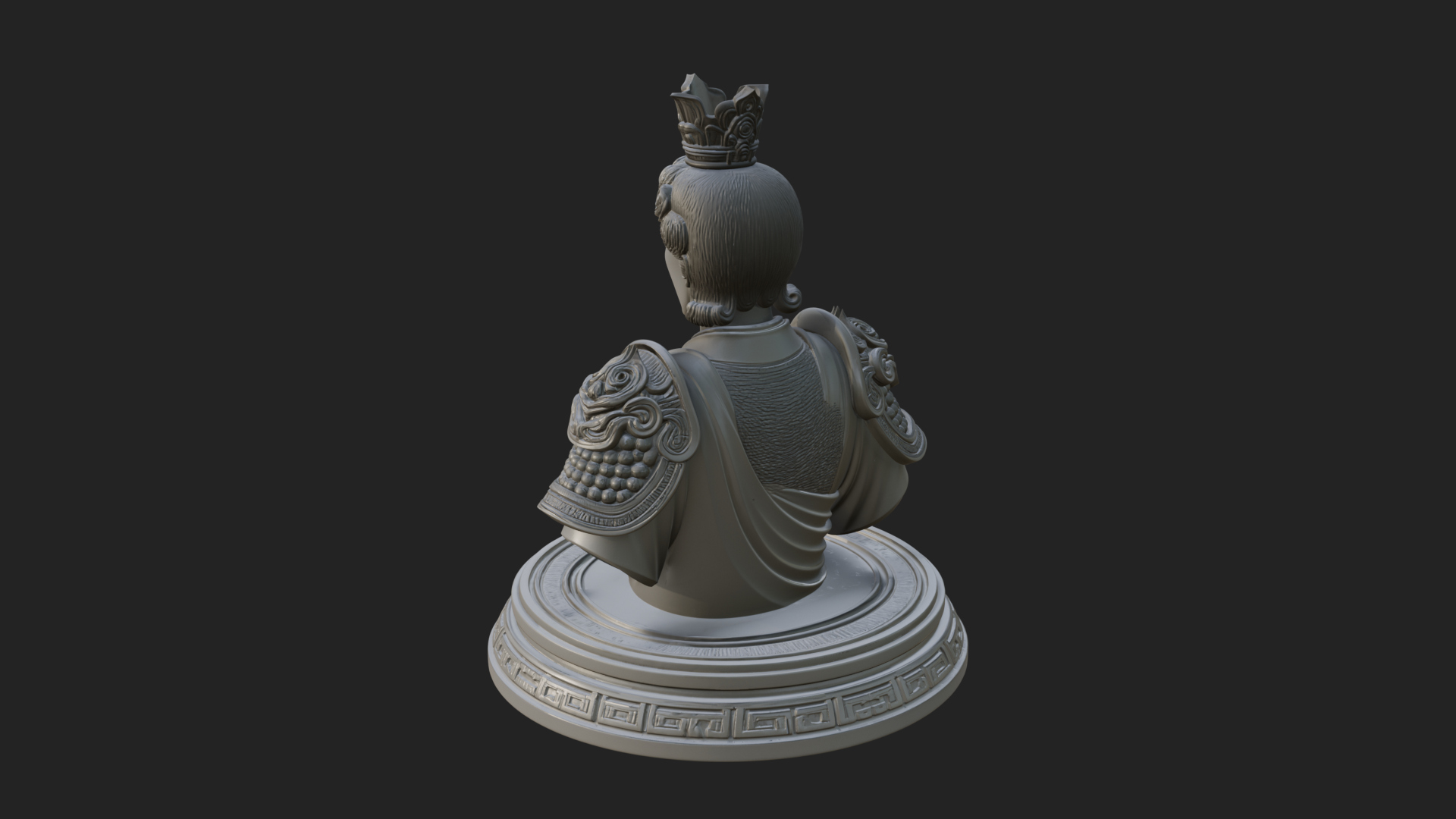 Crowned Bodhisattva Bust Statue Design 2 3D Print Model 3D Model