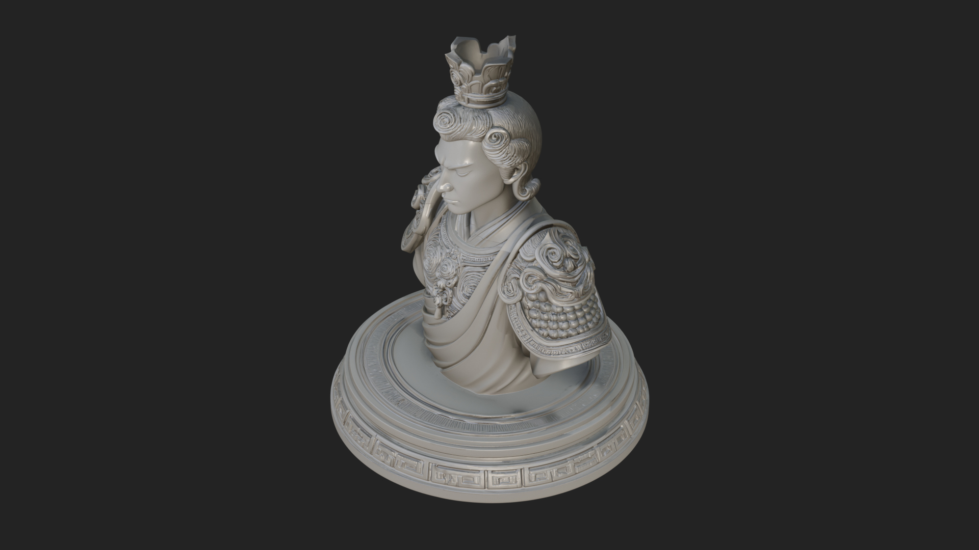 Crowned Bodhisattva Bust Statue Design 2 3D Print Model 3D Model