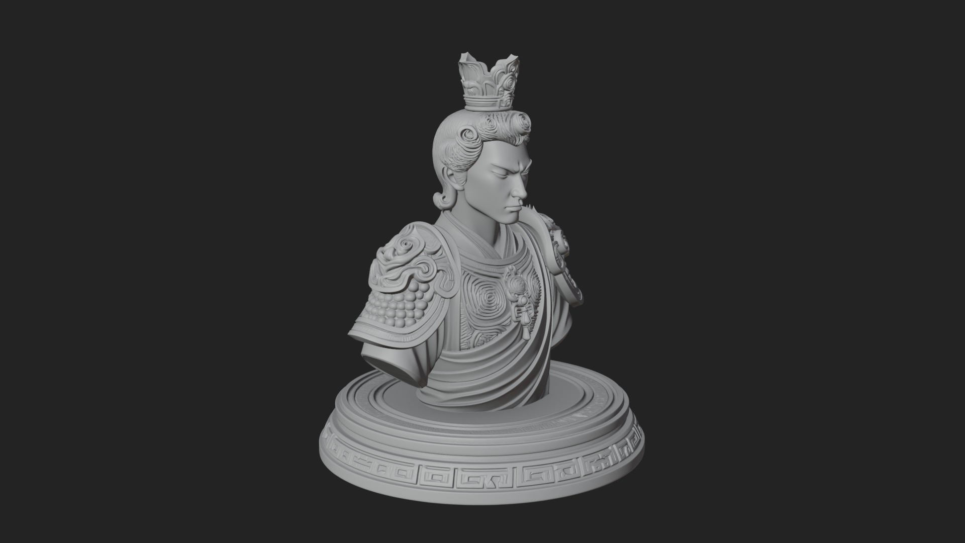 Crowned Bodhisattva Bust Statue Design 2 3D Print Model 3D Model