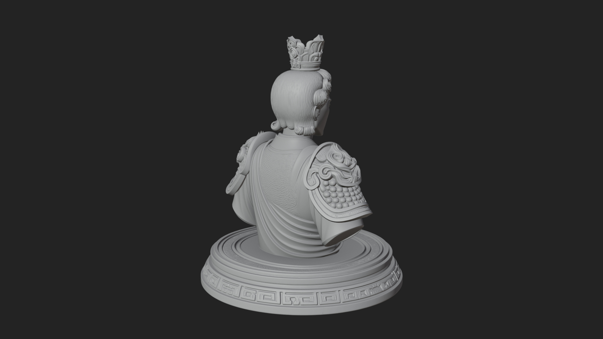 Crowned Bodhisattva Bust Statue Design 2 3D Print Model 3D Model