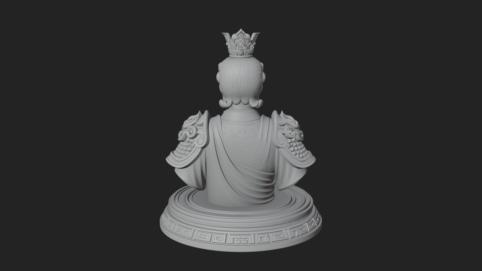 Crowned Bodhisattva Bust Statue Design 2 3D Print Model 3D Model
