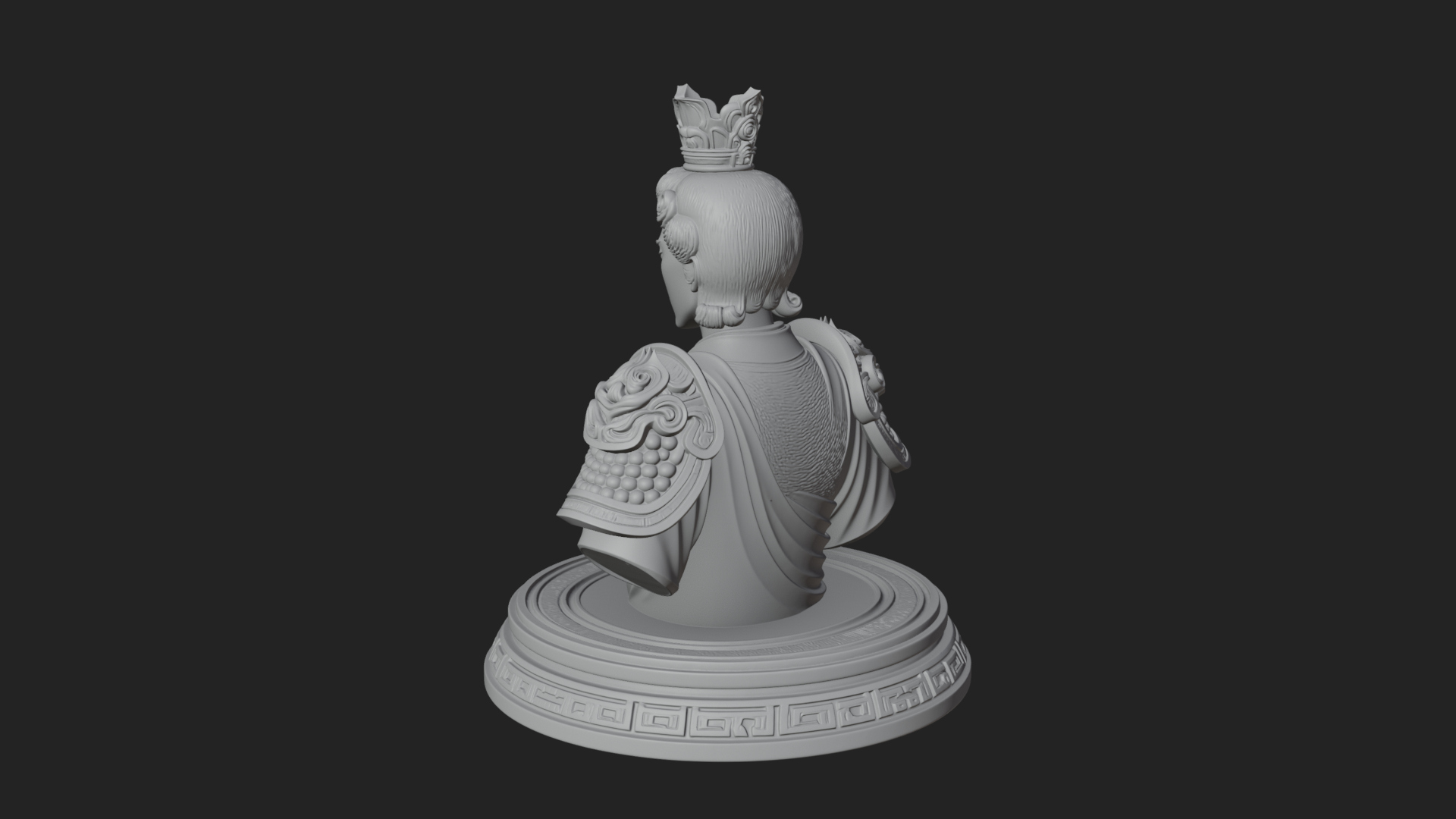 Crowned Bodhisattva Bust Statue Design 2 3D Print Model 3D Model