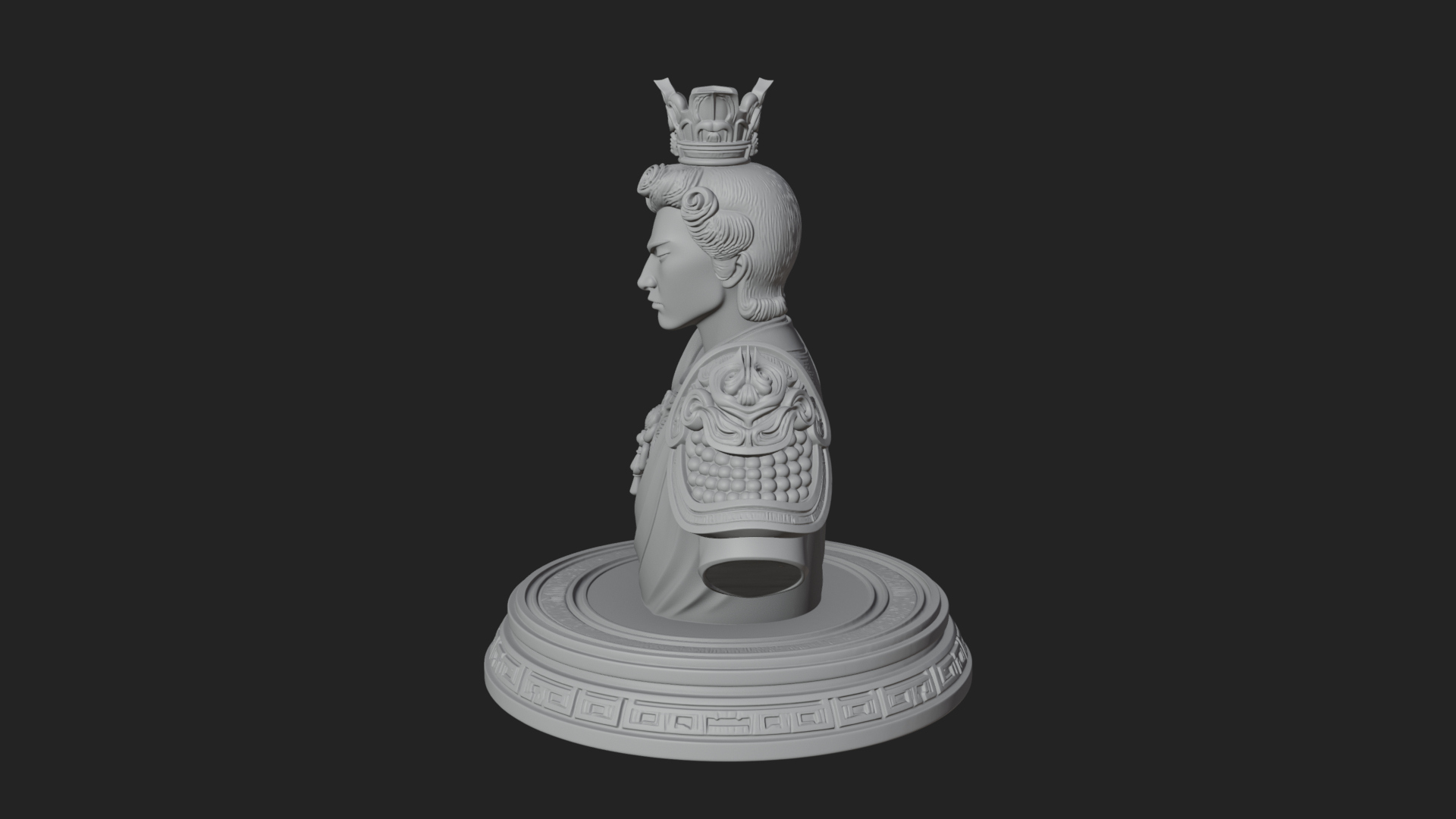 Crowned Bodhisattva Bust Statue Design 2 3D Print Model 3D Model