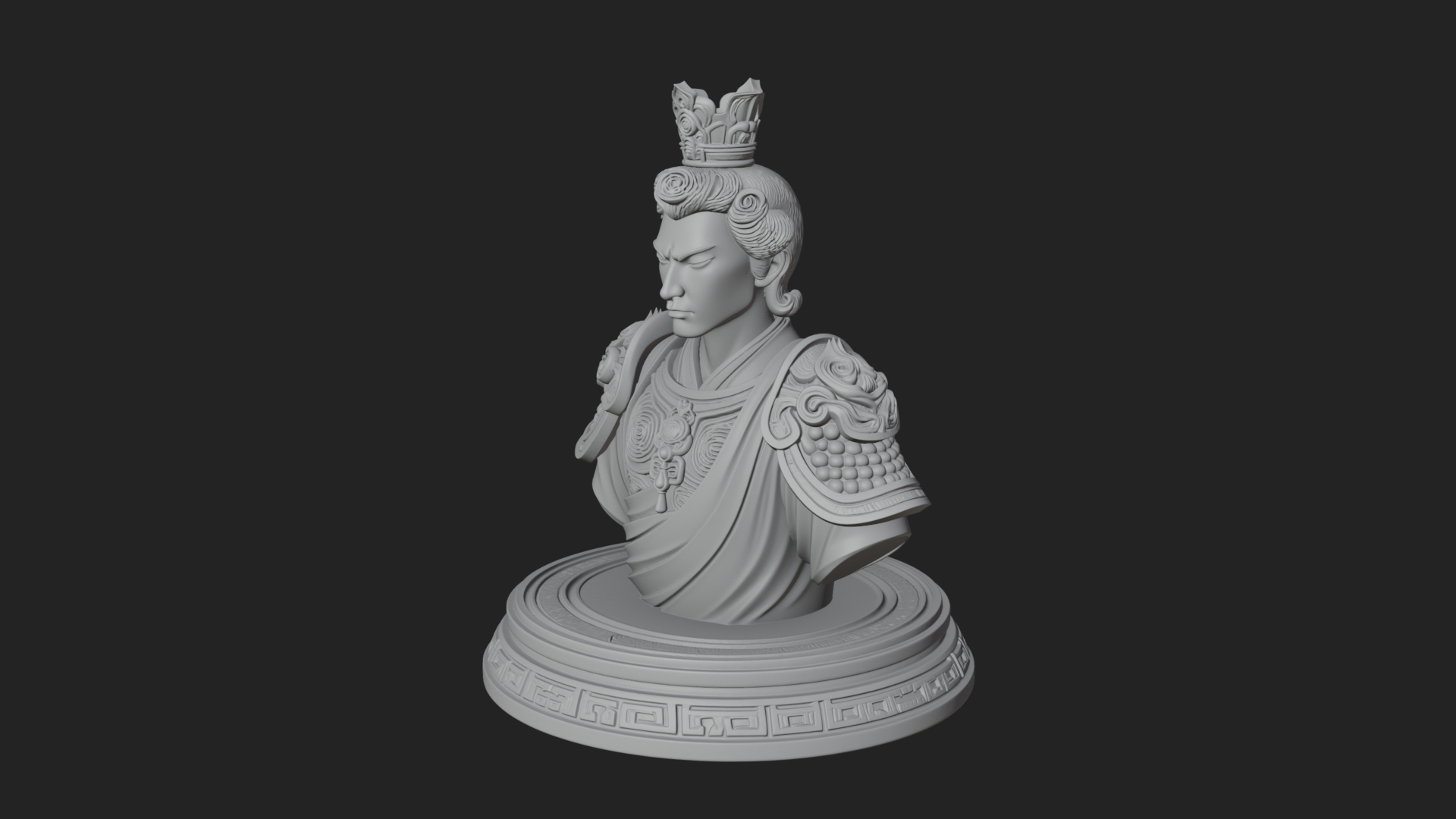 Crowned Bodhisattva Bust Statue Design 2 3D Print Model 3D Model
