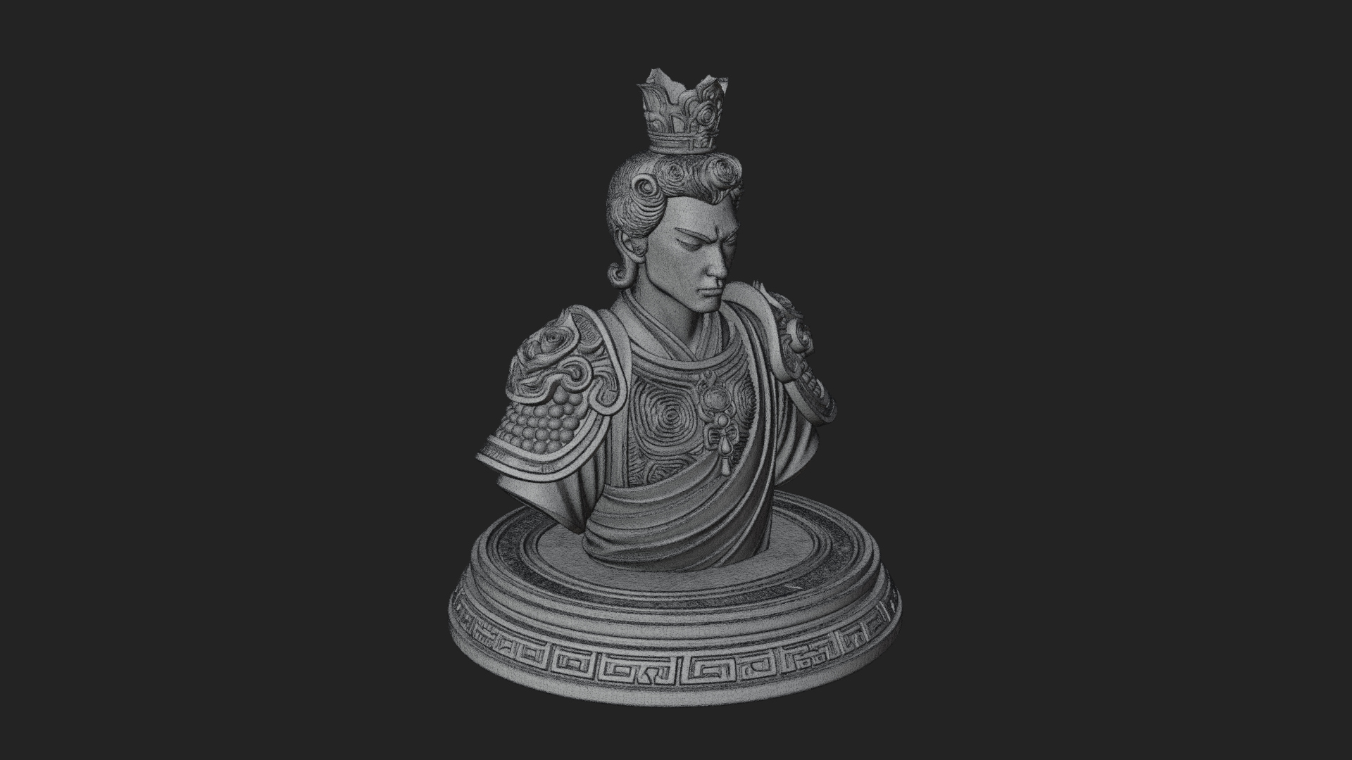 Crowned Bodhisattva Bust Statue Design 2 3D Print Model 3D Model