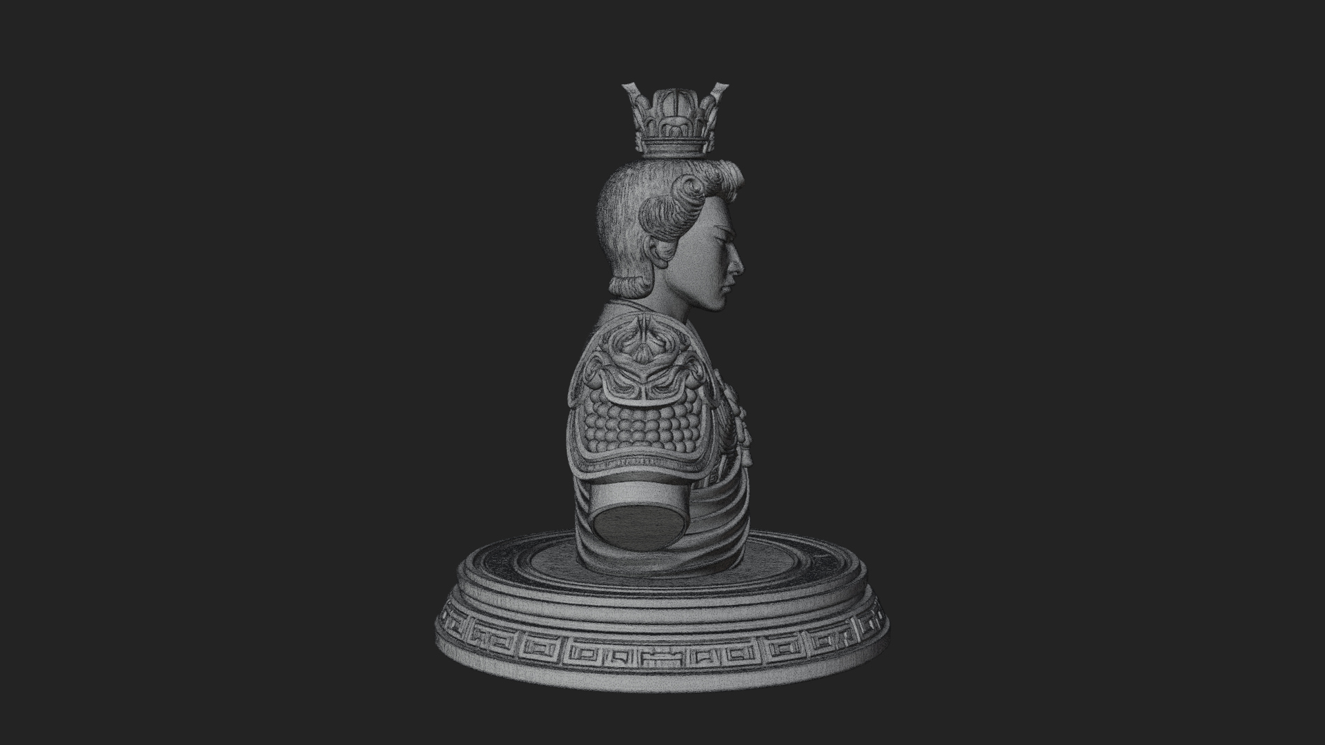 Crowned Bodhisattva Bust Statue Design 2 3D Print Model 3D Model