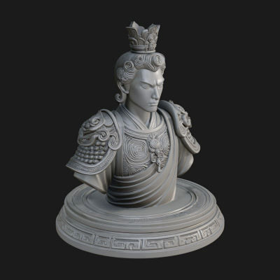 Crowned Bodhisattva Bust Statue Design 2 3D Print Model