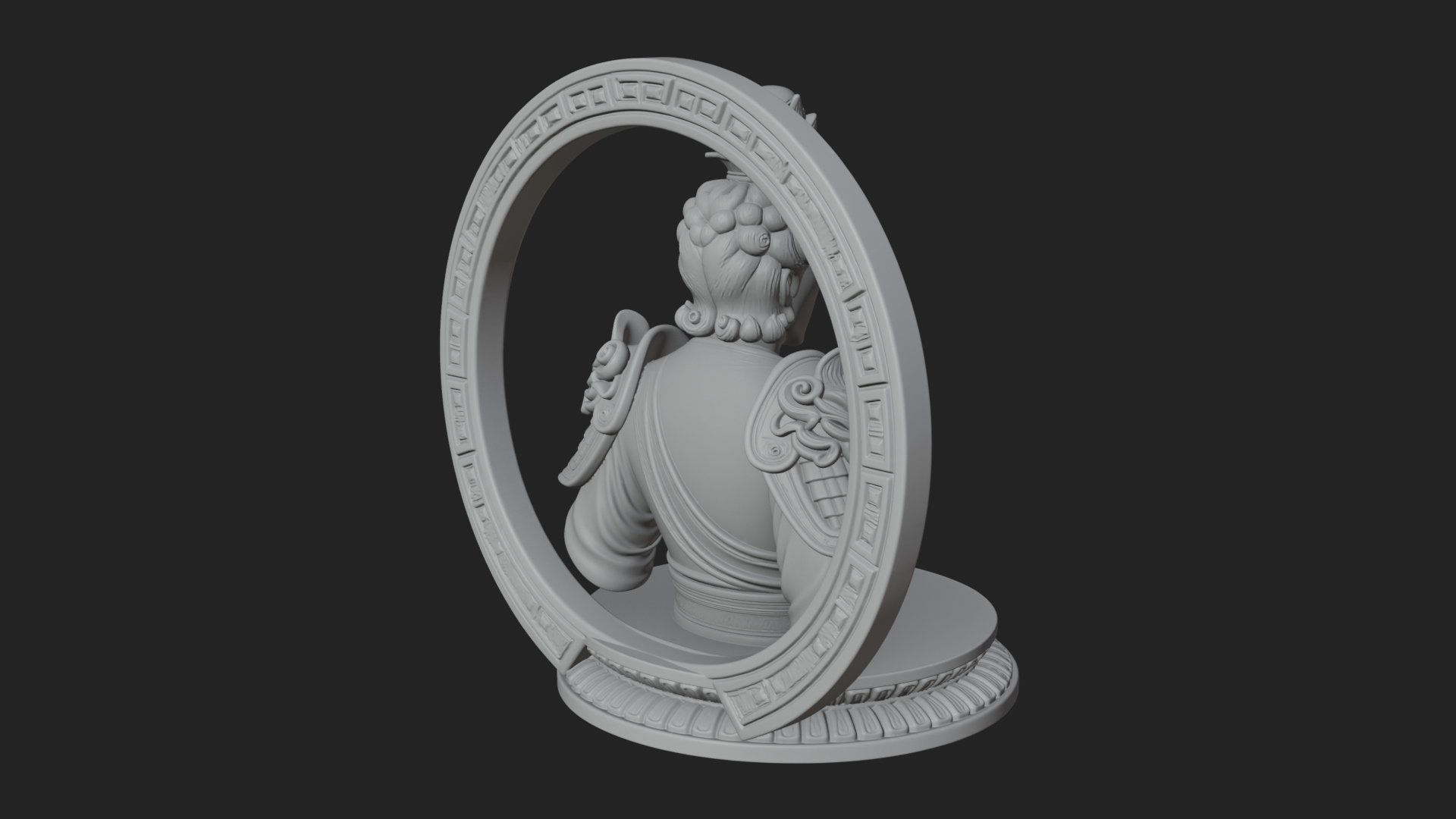 Crowned Bodhisattva Bust Statue Design 3 3D Print Model 3D Model