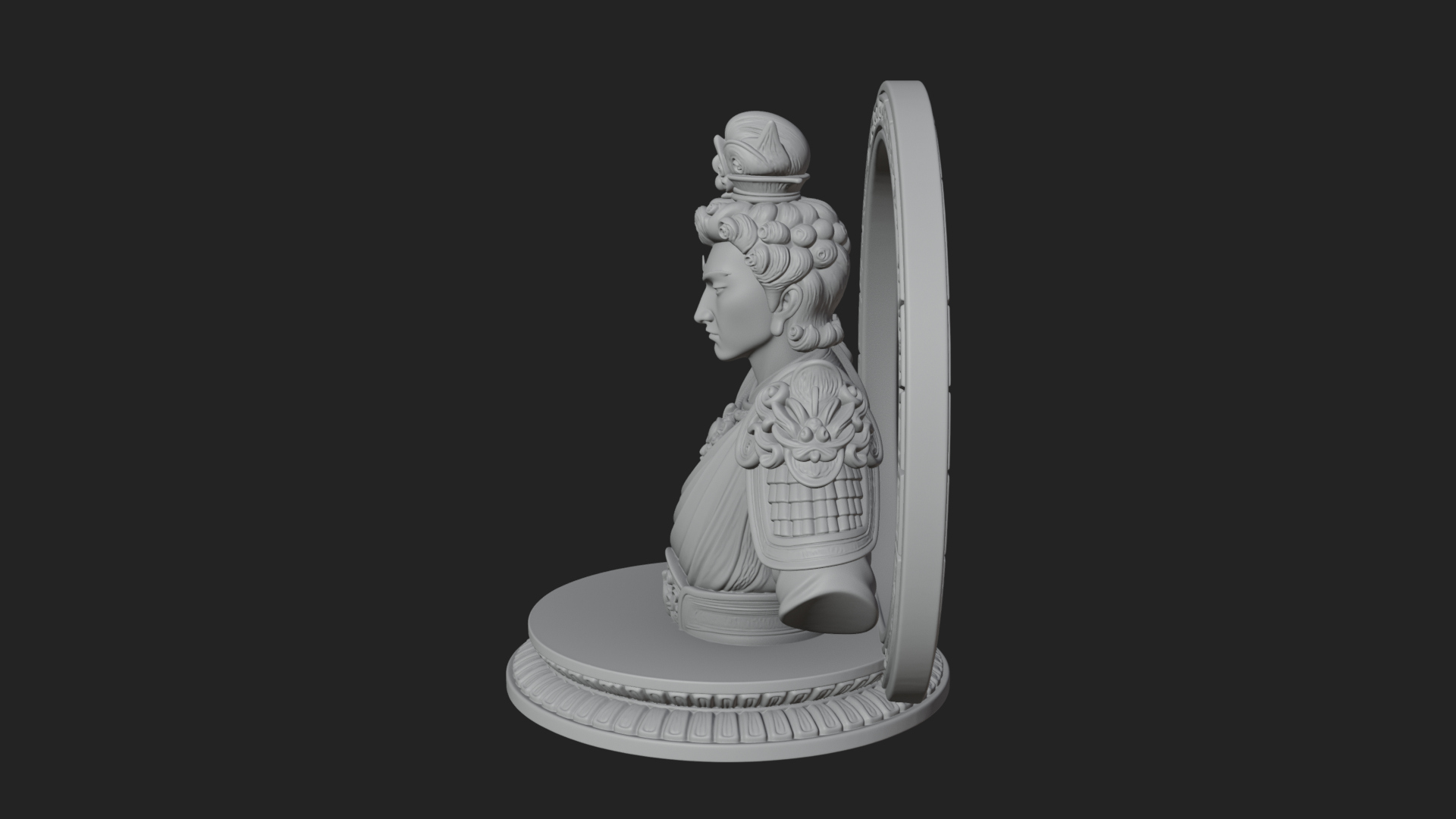 Crowned Bodhisattva Bust Statue Design 3 3D Print Model 3D Model