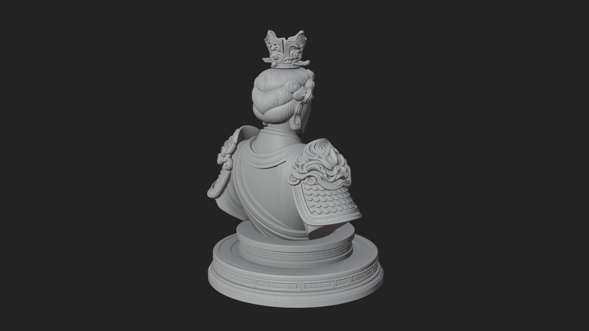 Crowned Bodhisattva Bust Statue Design 4 3D Print Model 3D Model