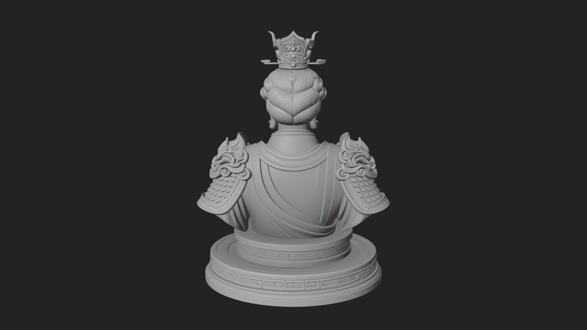 Crowned Bodhisattva Bust Statue Design 4 3D Print Model 3D Model