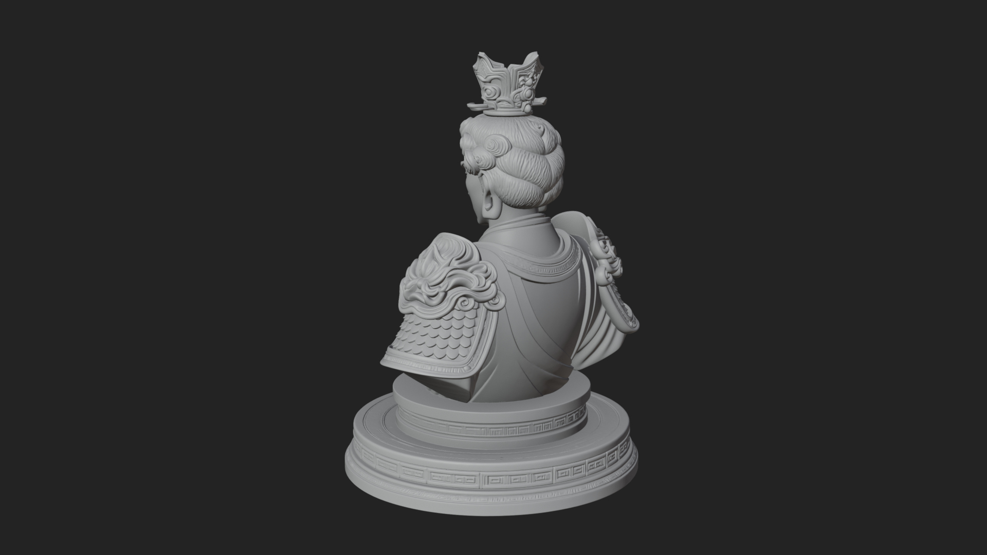 Crowned Bodhisattva Bust Statue Design 4 3D Print Model 3D Model