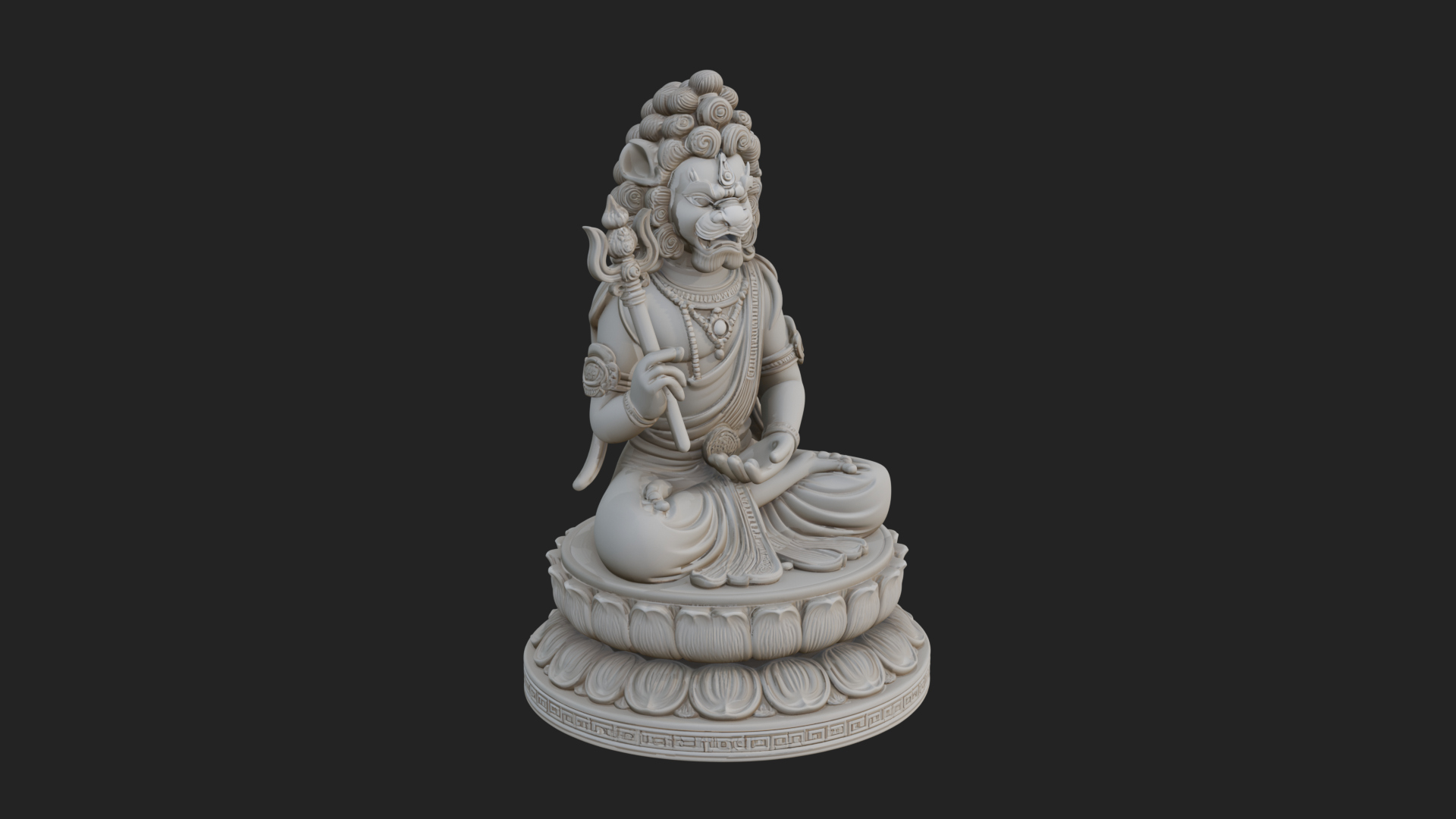 Crowned Bodhisattva Statue Design 1 3D Print Model 3D Model