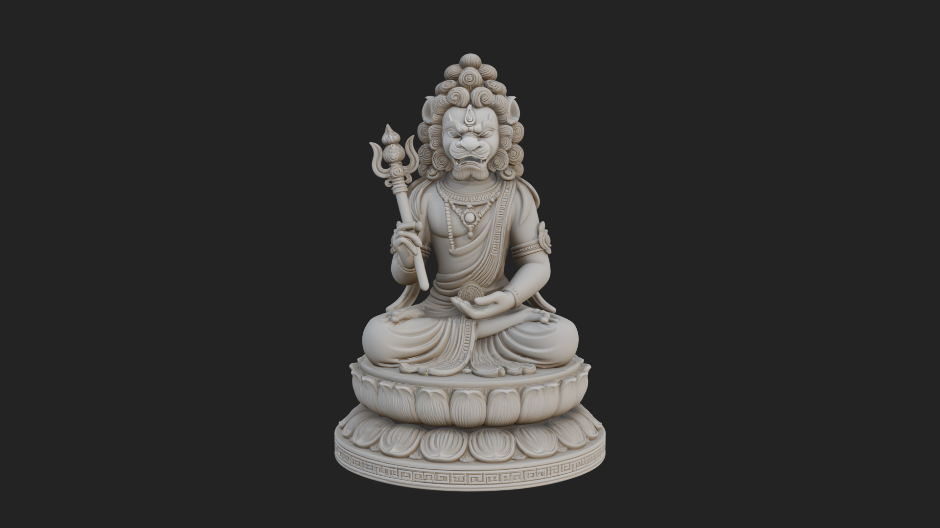 Crowned Bodhisattva Statue Design 1 3D Print Model 3D Model