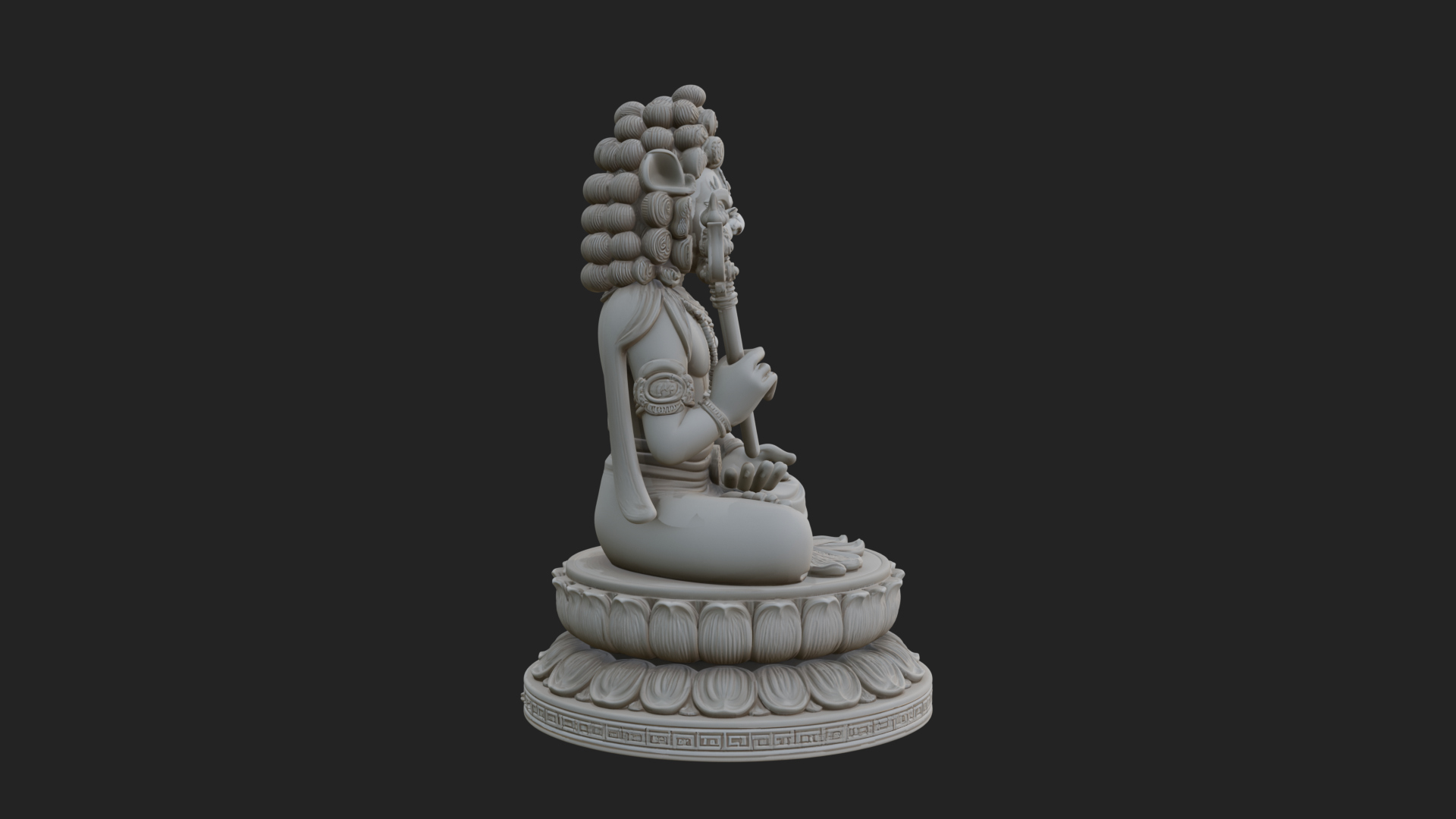 Crowned Bodhisattva Statue Design 1 3D Print Model 3D Model