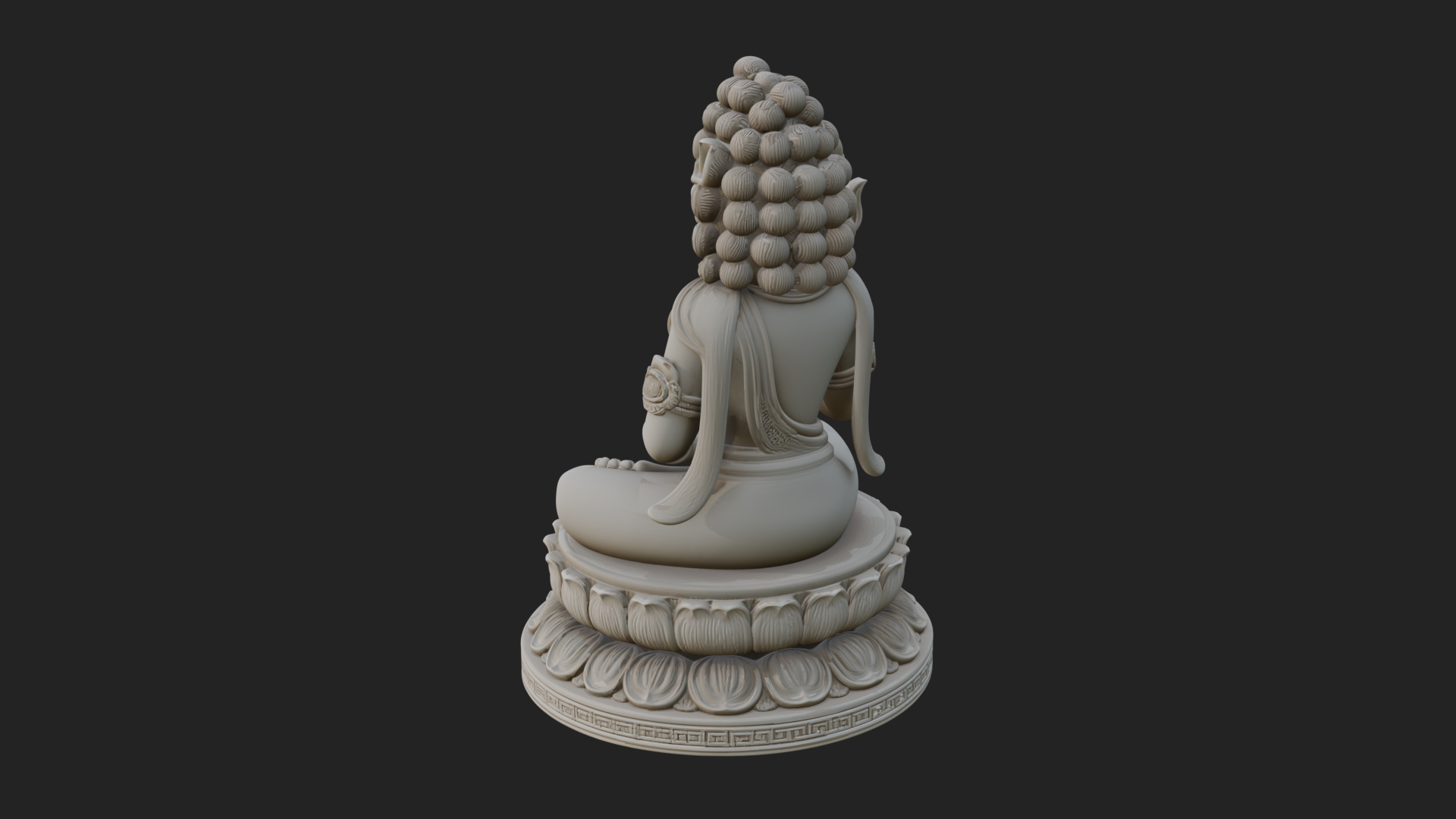 Crowned Bodhisattva Statue Design 1 3D Print Model 3D Model