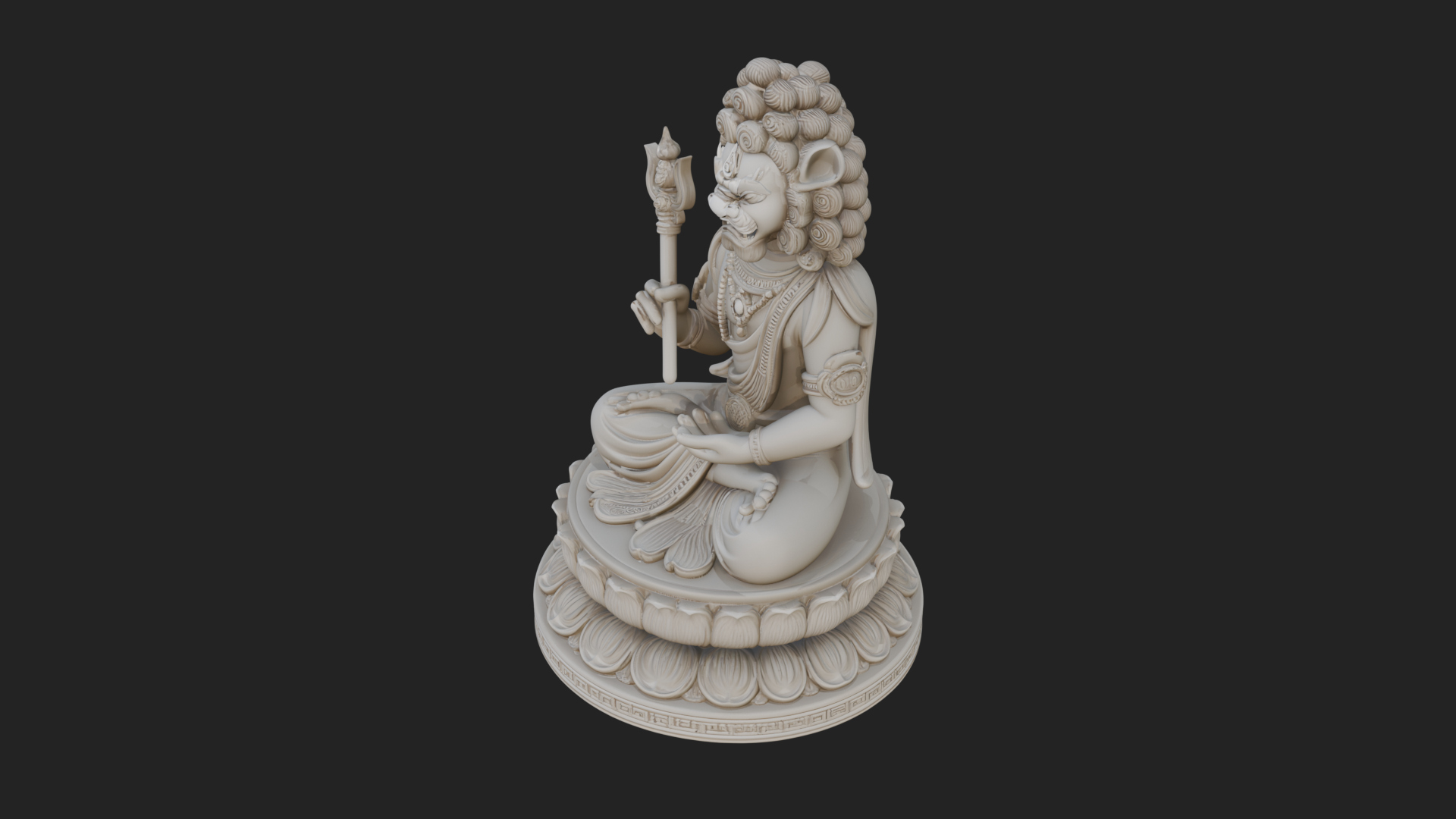 Crowned Bodhisattva Statue Design 1 3D Print Model 3D Model
