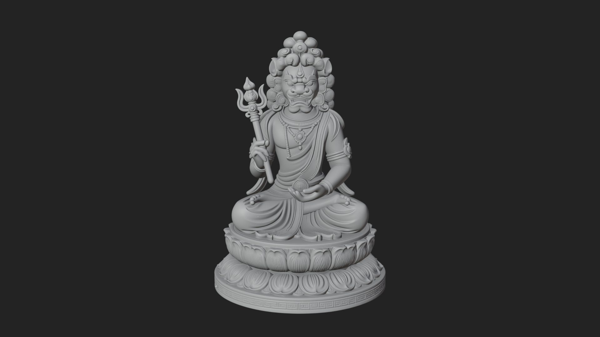 Crowned Bodhisattva Statue Design 1 3D Print Model 3D Model