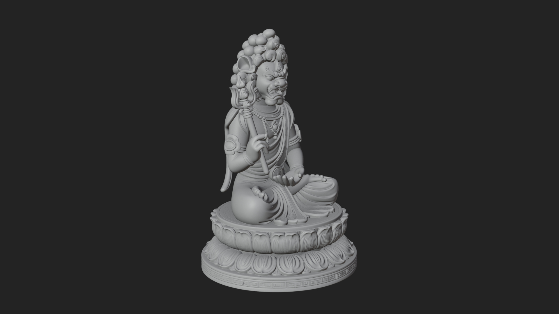 Crowned Bodhisattva Statue Design 1 3D Print Model 3D Model