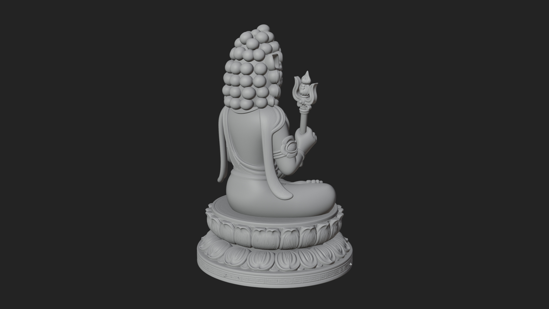 Crowned Bodhisattva Statue Design 1 3D Print Model 3D Model