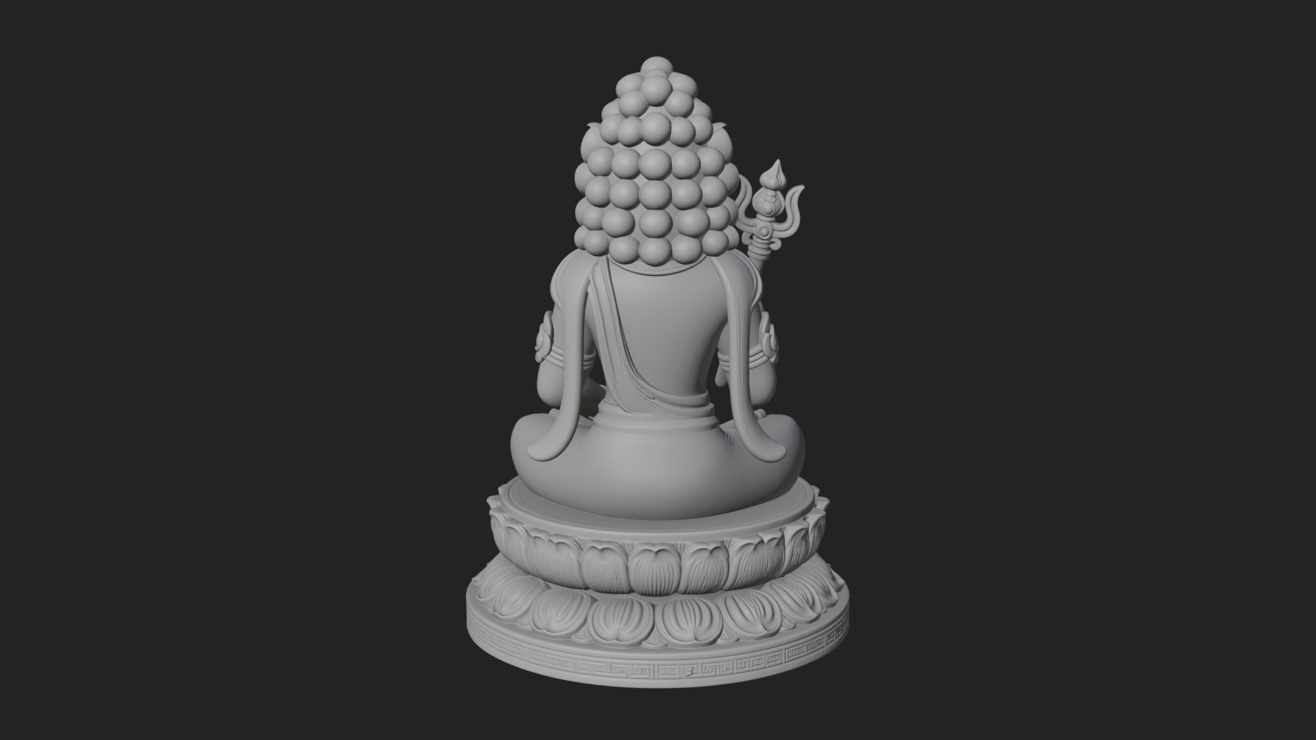 Crowned Bodhisattva Statue Design 1 3D Print Model 3D Model
